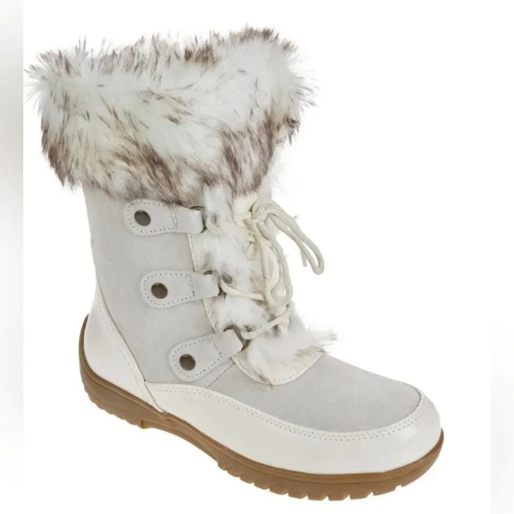 NWT Sporto Minor Waterproof Suede Mid-Calf Boot with Faux Fur Trim Size 6